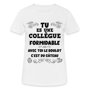 Avec Ma Collègue C'est Du Gateau Au Boulot - T-shirt respirant Femme - blanc - Devant - AI Model Female 172 dark (172cm)