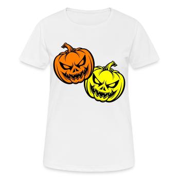 Halloween Creepy Pumpkin Face - Women's Breathable T-Shirt - white - Front - AI Model Female 172 dark (172cm)