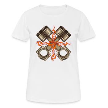 Geschwindigkeit - Frauen T-Shirt atmungsaktiv - Weiß - Vorne - AI Model Female 172 dark (172cm)