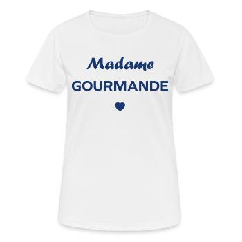 Madame Gourmande - T-shirt respirant Femme - blanc - Devant - AI Model Female 172 dark (172cm)