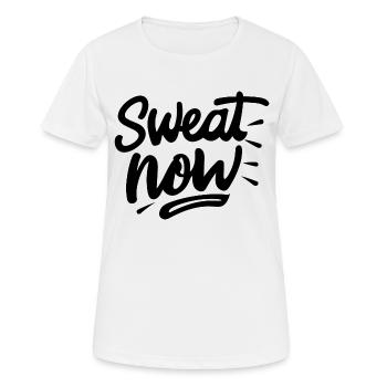 Jetzt schwitzen - Frauen T-Shirt atmungsaktiv - Weiß - Vorne - AI Model Female 172 dark (172cm)
