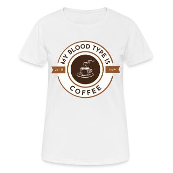 My blood type is coffee white - Women's Breathable T-Shirt - white - Front - AI Model Female 172 dark (172cm)