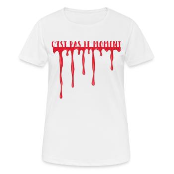 C'est pas le moment humour femme drôle - T-shirt respirant Femme - blanc - Devant - AI Model Female 172 dark (172cm)