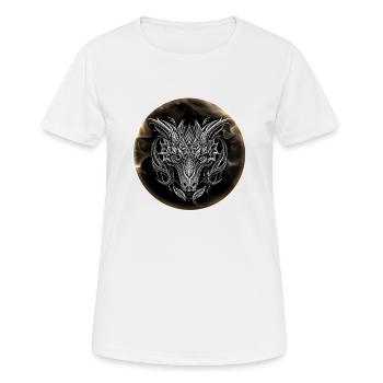 Tête de dragon abstraite en esthétique Dragon abstrait - T-shirt respirant Femme - blanc - Devant - AI Model Female 172 dark (172cm)