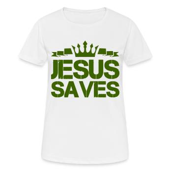 Jésus sauve - T-shirt respirant Femme - blanc - Devant - AI Model Female 172 dark (172cm)