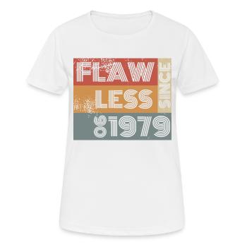 45ème Anniversaire Sans faille depuis 06/1979 - T-shirt respirant Femme - blanc - Devant - AI Model Female 172 dark (172cm)