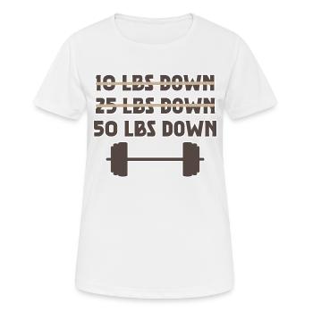 50 Lbs Down 2 - Frauen T-Shirt atmungsaktiv - Weiß - Vorne - AI Model Female 172 dark (172cm)