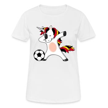 Football Unicorn Germany Belgium European Championship World Cup - Women's Breathable T-Shirt - white - Front - AI Model Female 172 dark (172cm)