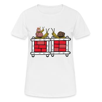 Schnecken Familie Schnecke Schneckenhaus Kind - Frauen T-Shirt atmungsaktiv - Weiß - Vorne - AI Model Female 172 dark (172cm)