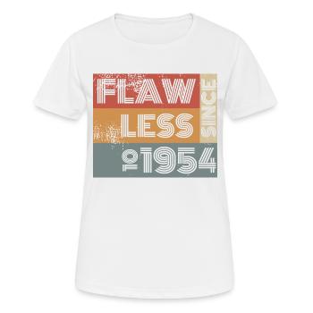 70e anniversaire Sans faille depuis 10/1954 - T-shirt respirant Femme - blanc - Devant - AI Model Female 172 dark (172cm)