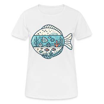 Fisch - Frauen T-Shirt atmungsaktiv - Weiß - Vorne - AI Model Female 172 dark (172cm)