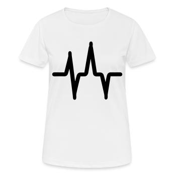 Battement coeur - T-shirt respirant Femme - blanc - Devant - AI Model Female 172 dark (172cm)