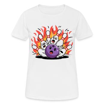 Bowling zerstört Bowling Bowling - Frauen T-Shirt atmungsaktiv - Weiß - Vorne - AI Model Female 172 dark (172cm)
