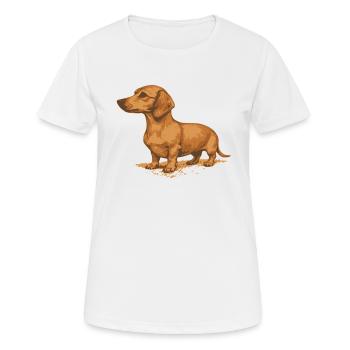 Teckel brun - T-shirt respirant Femme - blanc - Devant - AI Model Female 172 dark (172cm)