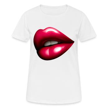 Hübscher roter Mund - Rote Lippe - Frauen T-Shirt atmungsaktiv - Weiß - Vorne - AI Model Female 172 dark (172cm)