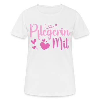 Pflegerin - Herz Symbol - Pflegefachfrau - DANKE - Frauen T-Shirt atmungsaktiv - Weiß - Vorne - AI Model Female 172 dark (172cm)