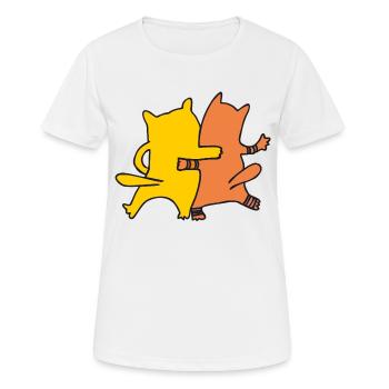 katzenfreunde gelb orangen - Frauen T-Shirt atmungsaktiv - Weiß - Vorne - AI Model Female 172 dark (172cm)