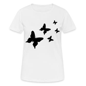 Butterflies - Women's Breathable T-Shirt - white - Front - AI Model Female 172 dark (172cm)