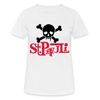 pauli01_2f - Frauen T-Shirt atmungsaktiv - Weiß - Vorne - AI Model Female 172 dark (172cm)