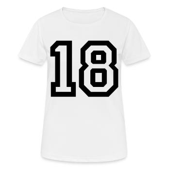 18 Collegestyle - Frauen T-Shirt atmungsaktiv - Weiß - Vorne - AI Model Female 172 dark (172cm)