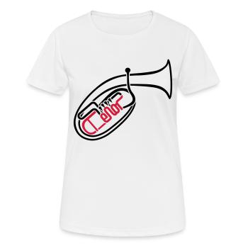 Tenorhorn 2 - Frauen T-Shirt atmungsaktiv - Weiß - Vorne - AI Model Female 172 dark (172cm)