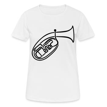 Tenorhorn 1-farbig - Frauen T-Shirt atmungsaktiv - Weiß - Vorne - AI Model Female 172 dark (172cm)
