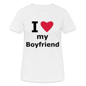 I love my boyfriend - Frauen T-Shirt atmungsaktiv - Weiß - Vorne - AI Model Female 172 dark (172cm)