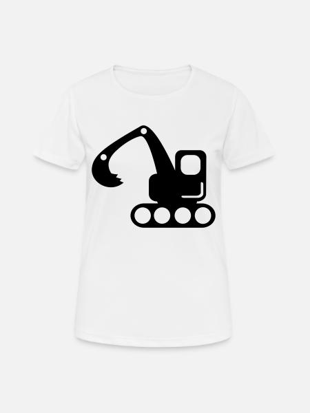 Bagger - Frauen T-Shirt atmungsaktiv - Weiß