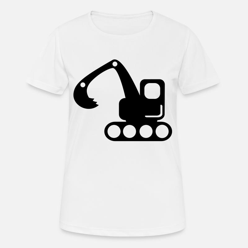 Bagger - Frauen T-Shirt atmungsaktiv - Weiß