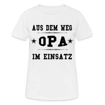 Opa im Einsatz - Frauen T-Shirt atmungsaktiv - Weiß - Vorne - AI Model Female 172 dark (172cm)