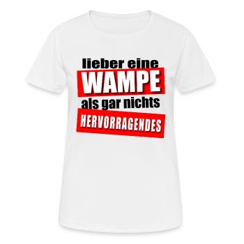 Lieber eine Wampe! - Frauen T-Shirt atmungsaktiv - Weiß - Vorne - AI Model Female 172 dark (172cm)