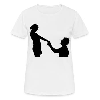 Antrag - Frauen T-Shirt atmungsaktiv - Weiß - Vorne - AI Model Female 172 dark (172cm)