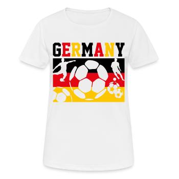 Deutschlandflagge Deutschland Fanshirt - Frauen T-Shirt atmungsaktiv - Weiß - Vorne - AI Model Female 172 dark (172cm)