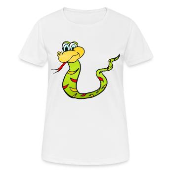 Schlange Snake - Frauen T-Shirt atmungsaktiv - Weiß - Vorne - AI Model Female 172 dark (172cm)