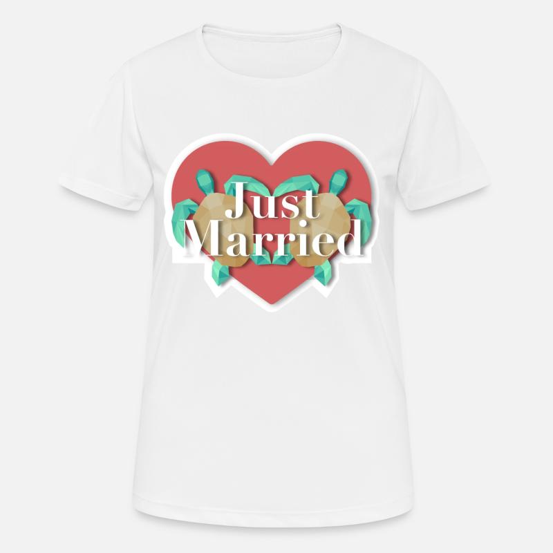 Just Married - turtle - Women's Breathable T-Shirt - white