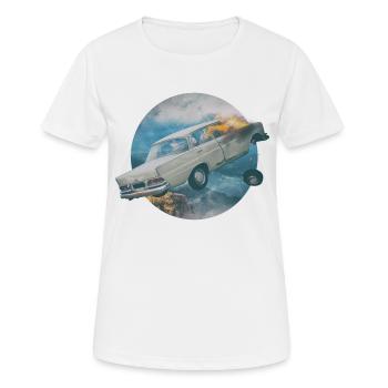 Vintage Stunt Crash Car - Frauen T-Shirt atmungsaktiv - Weiß - Vorne - AI Model Female 172 dark (172cm)