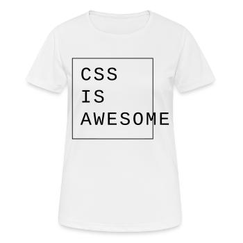 css is awesome Webdesign - Frauen T-Shirt atmungsaktiv - Weiß - Vorne - AI Model Female 172 dark (172cm)