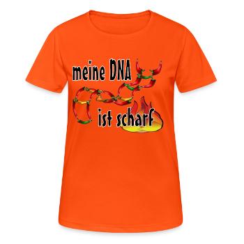 ADN épicé - T-shirt respirant Femme - orange néon - Devant - AI Model Female 172 dark (172cm)