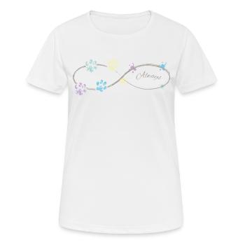Pattes de chien d'amour animal - T-shirt respirant Femme - blanc - Devant - AI Model Female 172 dark (172cm)