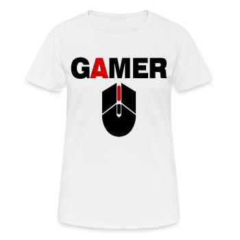 Gamer Mouse PC Gaming - T-shirt respirant Femme - blanc - Devant - AI Model Female 172 dark (172cm)