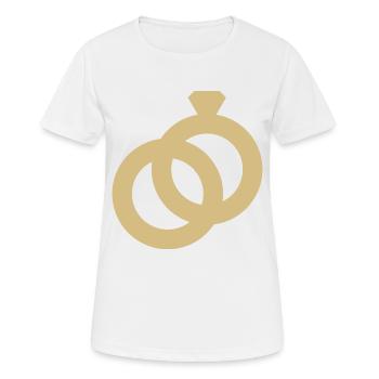 Alliance icône bagues mariage bague cadeau - T-shirt respirant Femme - blanc - Devant - AI Model Female 172 dark (172cm)