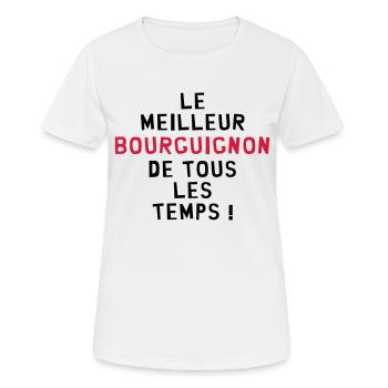 Bourgogne / Bourguignon / Bourguignonne / Région - T-shirt respirant Femme - blanc - Devant - AI Model Female 172 dark (172cm)