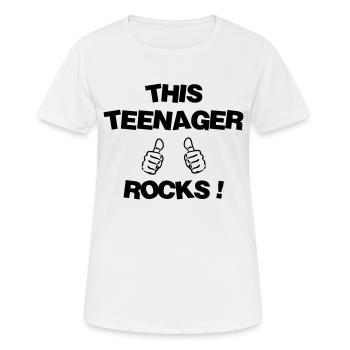 adolescent / enfant / ado / adolescente - T-shirt respirant Femme - blanc - Devant - AI Model Female 172 dark (172cm)