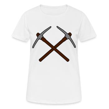 2 kreuz logo pickaxe spitzhacke abbauen bergbau ha - Frauen T-Shirt atmungsaktiv - Weiß - Vorne - AI Model Female 172 dark (172cm)