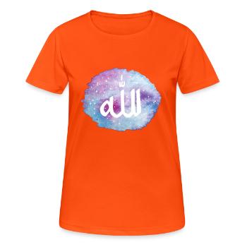 Etoiles ciel Allah (arabe) - T-shirt respirant Femme - orange néon - Devant - AI Model Female 172 dark (172cm)