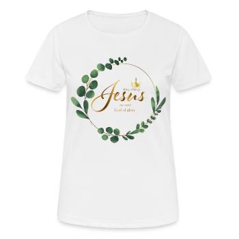 Jésus lettrage roi d'or des rois mon sauveur Euka - T-shirt respirant Femme - blanc - Devant - AI Model Female 172 dark (172cm)