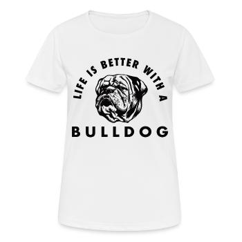 Bulldog - Frauen T-Shirt atmungsaktiv - Weiß - Vorne - AI Model Female 172 dark (172cm)