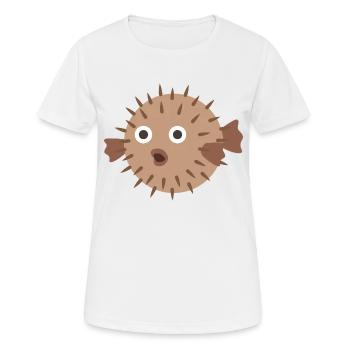 Kugelfisch - Frauen T-Shirt atmungsaktiv - Weiß - Vorne - AI Model Female 172 dark (172cm)
