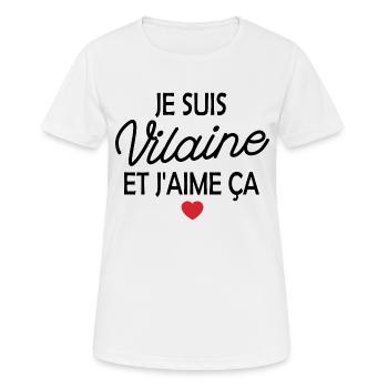 Je suis vilaine - T-shirt respirant Femme - blanc - Devant - AI Model Female 172 dark (172cm)