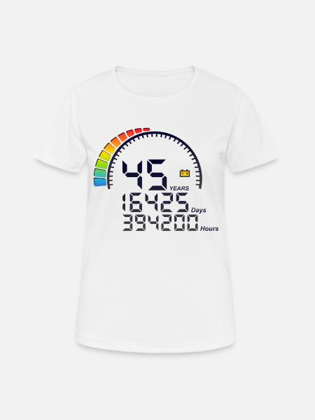 45 years anniversary counter days hours - Women's Breathable T-Shirt - white